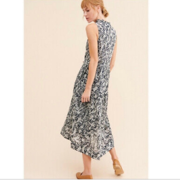 NWT Anthropologie Maeve Floral Maxi Black White Dress Small - Picture 3 of 7